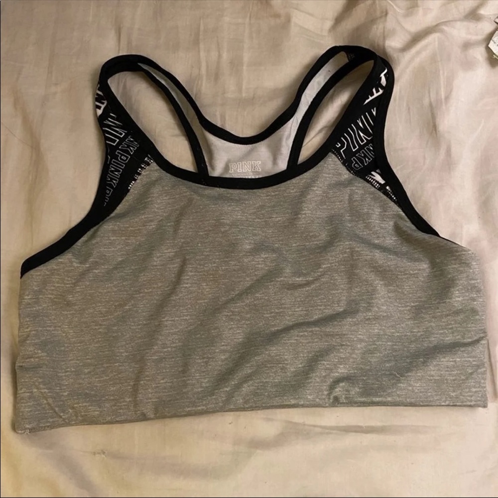 PINK ULTIMATE UNLINED BRA LARGE GRAY